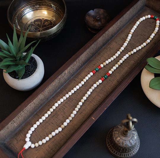 Antique Turquoise & Conch Shell Japa Mala