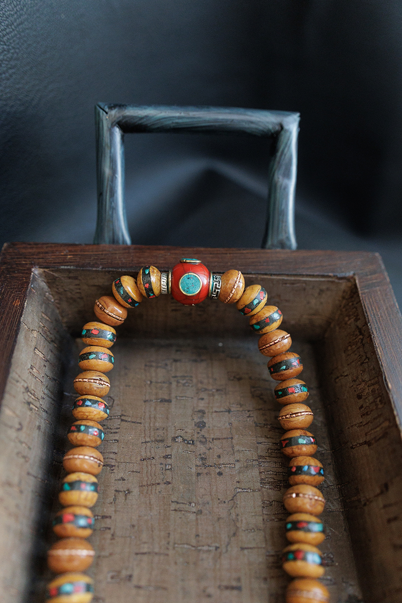 Antique Inlay Bodhi Seed Prayer Mala - Image 8