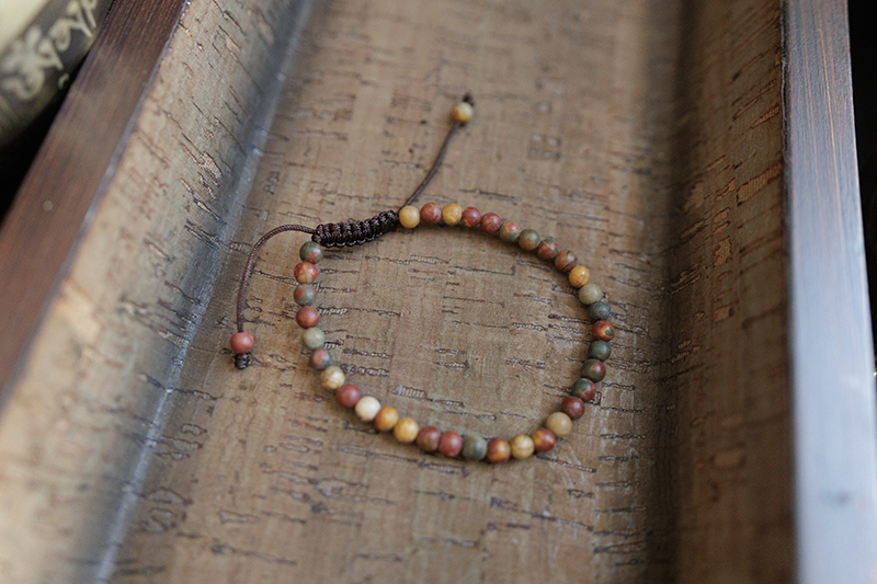 4 mm Jasper Stone Mala Bracelet - Image 2