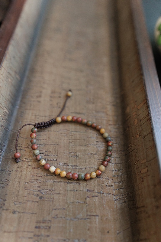 4 mm Jasper Stone Mala Bracelet