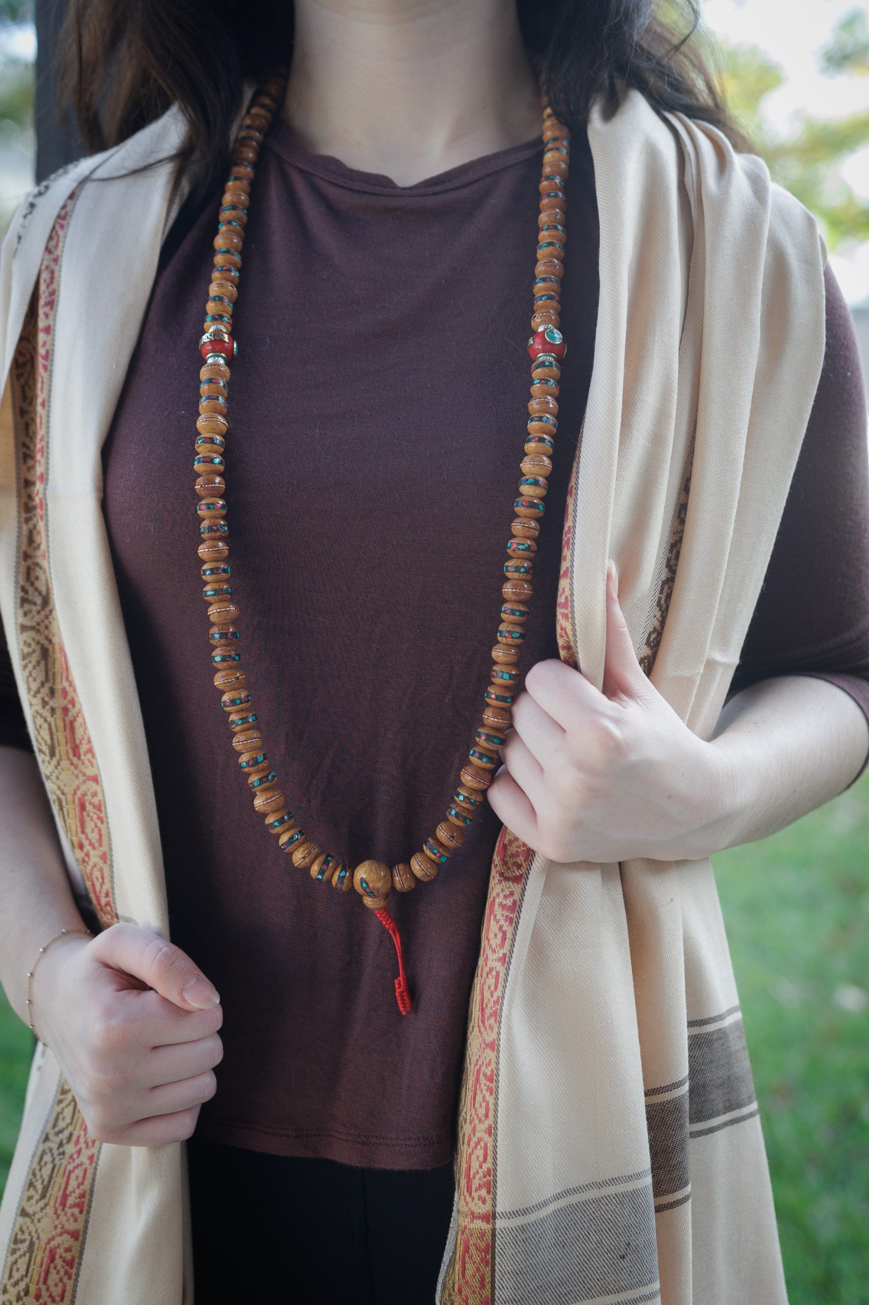 Antique Inlay Bodhi Seed Prayer Mala - Image 4