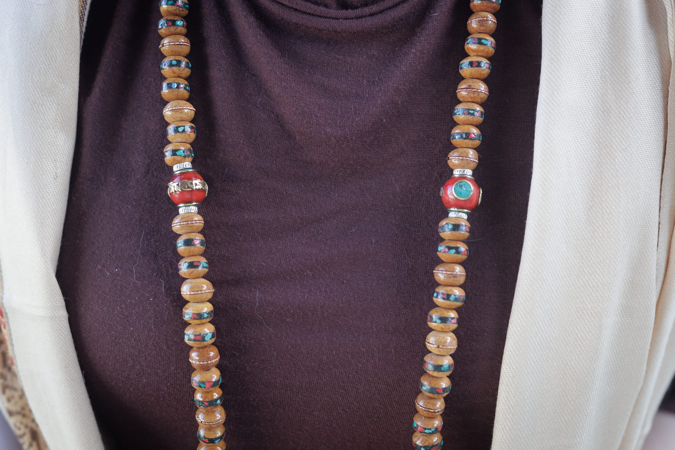 Antique Inlay Bodhi Seed Prayer Mala - Image 5